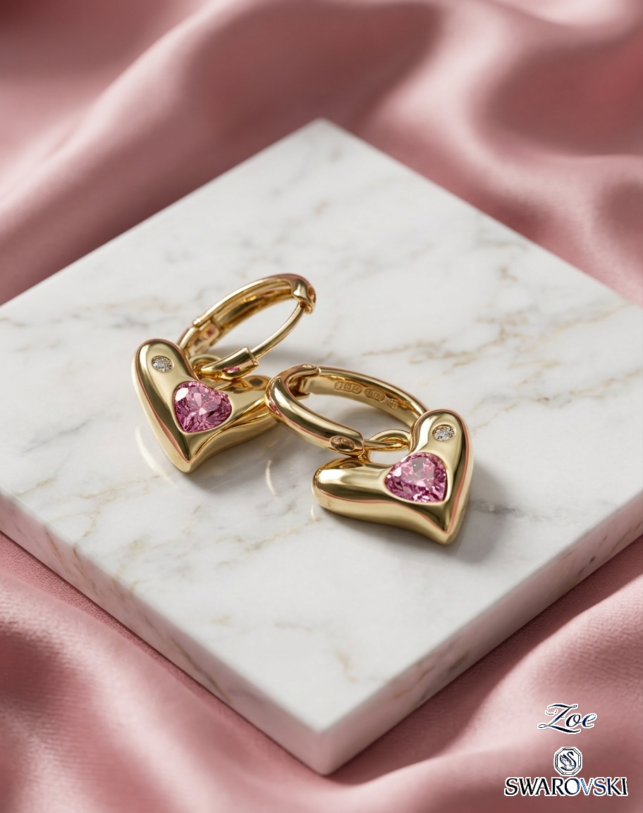 Argollas corazón Swarovski
