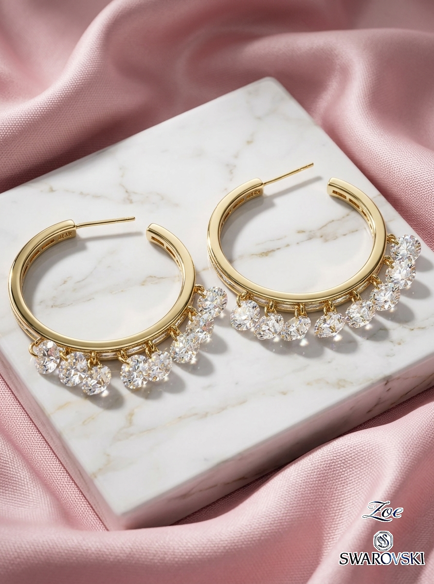 Aretes Argollas Swarovski