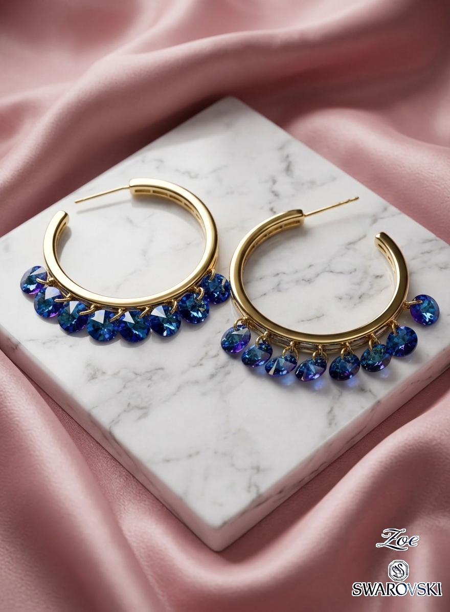 Aretes Argollas Swarovski
